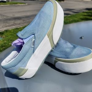 Vans slip-ons Blue Stacked Platform shoes women's size 5